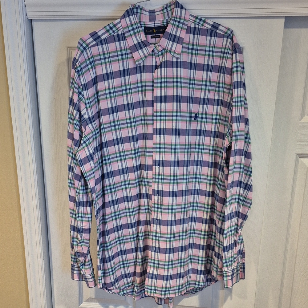 Ralph Lauren Blue Pink White Plaid Shirt